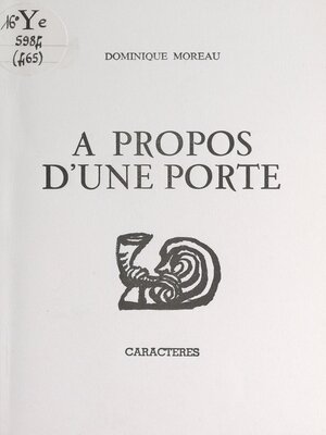 cover image of À propos d'une porte